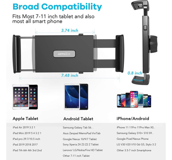 Автомобильный держатель для телефона APPS2Car KWSS277, присоска 360° (3028)