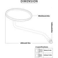 Бічне дзеркало WALKFB, універсальне (2172)