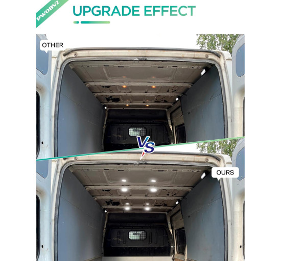 Білі світлодіодні плафони PWOBVZ для салону, купольної підсвітки для Ford Transit (4012)