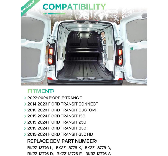 Білі світлодіодні плафони PWOBVZ для салону, купольної підсвітки для Ford Transit (4012)