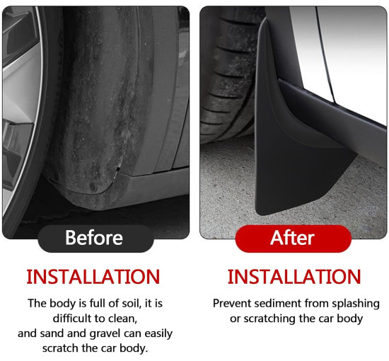 Бризковики Ywooon ‎YW-TSL-MudFlaps-M3-Highland для Tesla Model 3, чорні (4066)