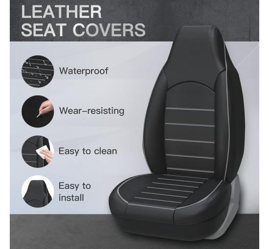 Чохли для передніх сидінь AUTOYOUTH Y40724-GRAY, універсальні, сірі (4117)