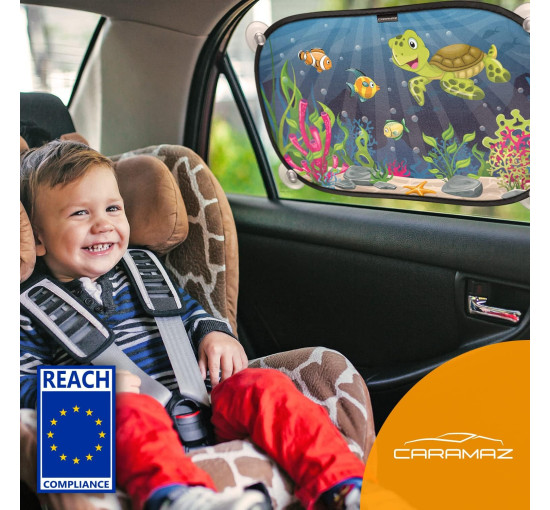 Дитячий автомобільний сонцезахисний тент CARAMAZ IE-Caramaz_Cups із захистом від сонця 48 x 30 см з присоскою (2142)