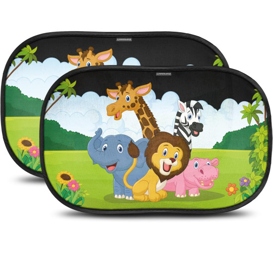 Дитячий автомобільний сонцезахисний тент CARAMAZ Safari_cups25 із захистом від сонця 48 x 30 см з присоскою (2143)