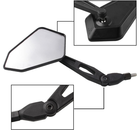 Дзеркало заднього виду UBAKWE для мотоцикла, чорне (4038)