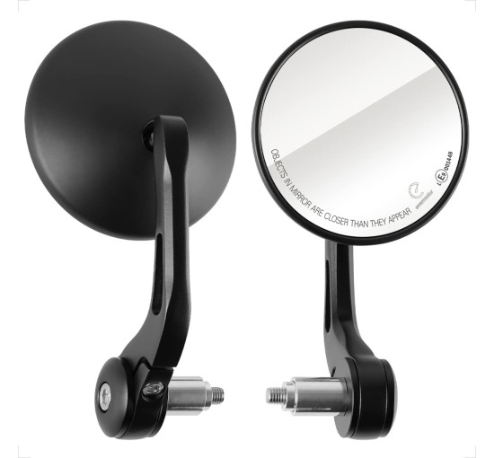 Evermotor Дзеркало заднього виду для мотоцикла, 360°, сумісне з кермом 22 мм, чорне (5021)