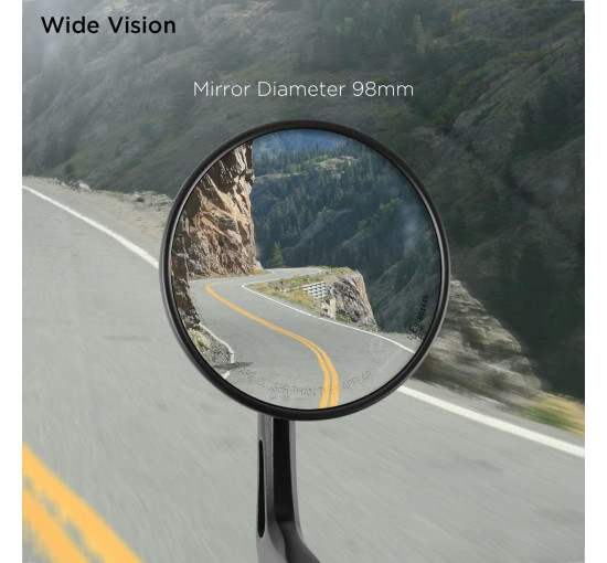 Evermotor Дзеркало заднього виду для мотоцикла, 360°, сумісне з кермом 22 мм, чорне (5021)