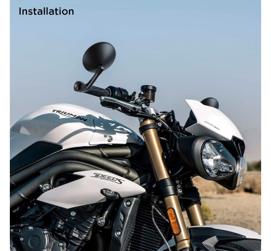 Evermotor Дзеркало заднього виду для мотоцикла, 360°, сумісне з кермом 22 мм, чорне (5021)