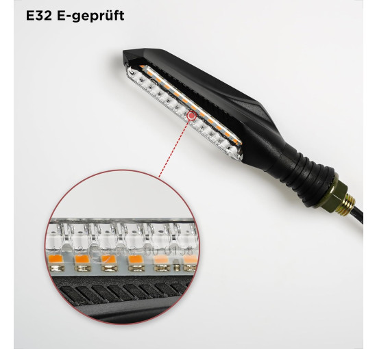 Evermotor Світлодіодний індикатор повороту ‎A08078, для мотоцикла 12 В, упаковка з 2 шт, бурштиновий (5087)