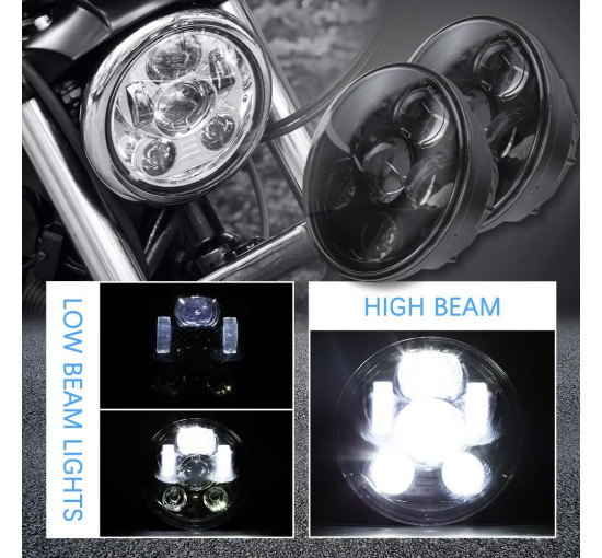 Фара для мотоцикла DREAMIZER WFMEUJLL290, 5,75-дюймова, 45 Вт, чорна (4029)