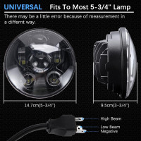 Фара для мотоцикла DREAMIZER WFMEUJLL290, 5,75-дюймова, 45 Вт, чорна (4029)