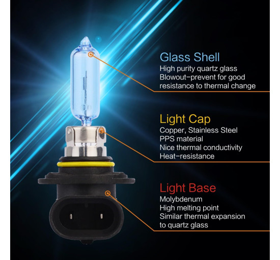 Галогенна фара дальнього та ближнього світла Sinoparcel HIR2/9012, заміна стандартної лампи 55 Вт, упаковка з 2 шт. (2014)