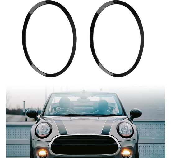 JAOGAUS пара міні-кільце для фар ‎FD002, сумісні з BMW Mini Cooper, глянцевий чорний (5025)