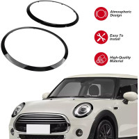 JAOGAUS пара міні-кільце для фар ‎FD002, сумісні з BMW Mini Cooper, глянцевий чорний (5025)
