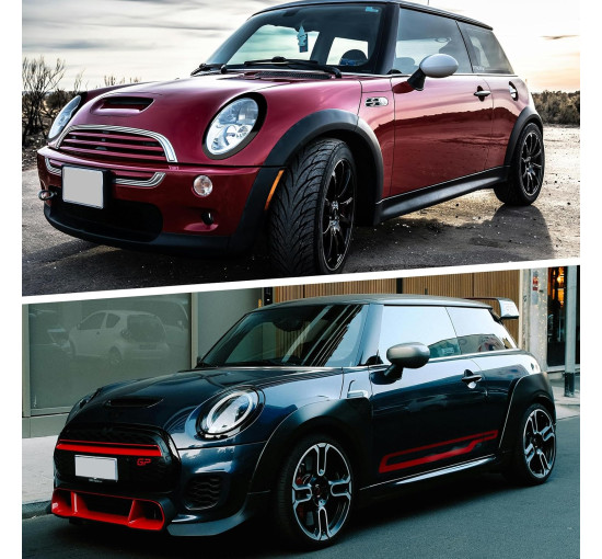 JAOGAUS пара міні-кільце для фар ‎FD002, сумісні з BMW Mini Cooper, глянцевий чорний (5025)