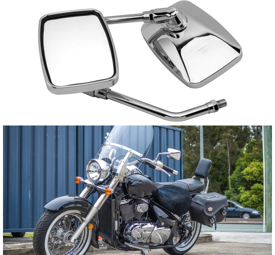 Хромоване дзеркало заднього виду BREDUXSER ‎JRTEU508-509 на кермо мотоцикла (4048)