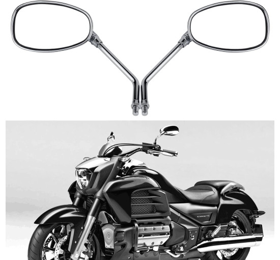 Хромоване дзеркало заднього виду BREDUXSER ‎JRTEU508 на кермі мотоцикла M10 M8 (2170)