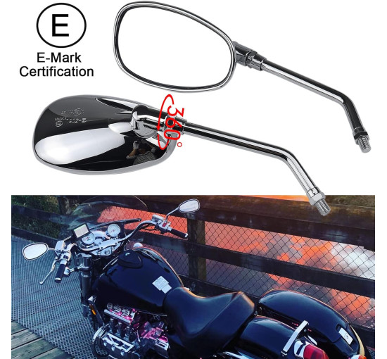 Хромоване дзеркало заднього виду BREDUXSER ‎JRTEU508 на кермі мотоцикла M10 M8 (2170)