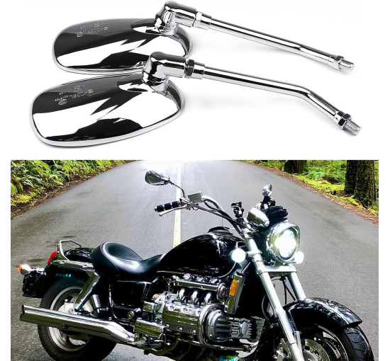 Хромоване дзеркало заднього виду BREDUXSER ‎JRTEU508 на кермі мотоцикла M10 M8 (2170)