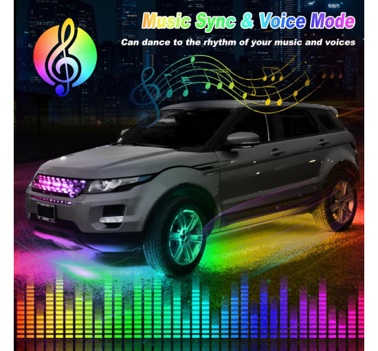 Комплект підсвічування Kairiyard HY-Underglow-02 Dream Color Chasing для автомобіля, 4шт (3185)