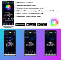 Комплект підсвічування Kairiyard HY-Underglow-02 Dream Color Chasing для автомобіля, 4шт (3185)