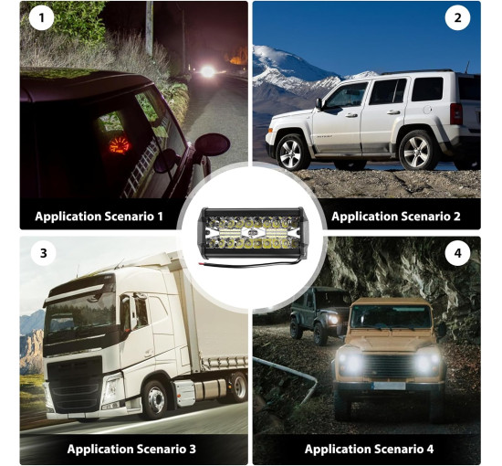 Комплект із 2 світлодіодних робочих фар Vegena, 7-дюймові 240 Вт, 12В, водонепроникні фари IP67 (0003)
