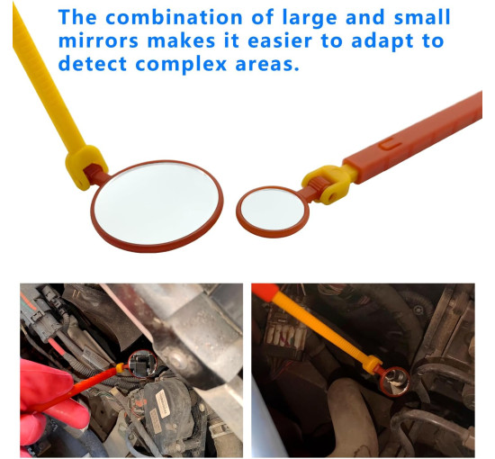 Комплект із 2 ізольованих інспекційних дзеркал ZKTOOL ZKEU354 1000 V (4145)