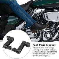 Кронштейн підніжки ZIZEV Highway, регульований на 360° кронштейн підніжки, стійкий до тріщин, для туристичних мотоциклів, чорний (0171)
