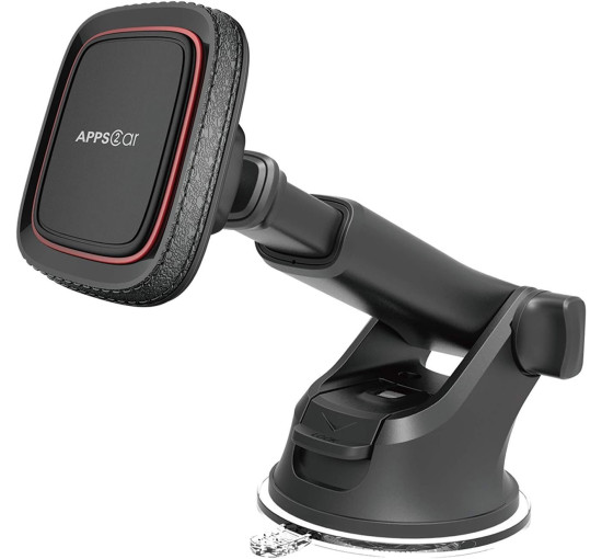 Магнітне кріплення для телефону APPS2Car M02 Pro-S02 для автомобіля, чорно-червоний (3021)