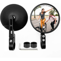 MeYuxg комплект из 2 круглых зеркал MYX-HSJ2pc-034-BJ20 на торце руля, черный (5064)