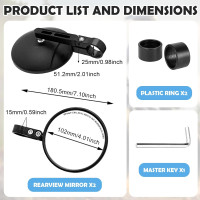 MeYuxg комплект из 2 круглых зеркал MYX-HSJ2pc-034-BJ20 на торце руля, черный (5064)