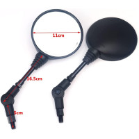 Мотоциклетні складні круглі дзеркала YOUNDERM YD1555001 заднього виду для Honda Suzuki Valkyrie Road V Star, чорні (2168)