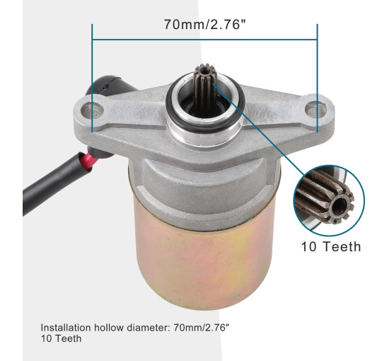 Мотоциклетний металевий двигун стартера GOOFIT HB09-172 заміна для GY6 48cc 50cc 80cc (4014)