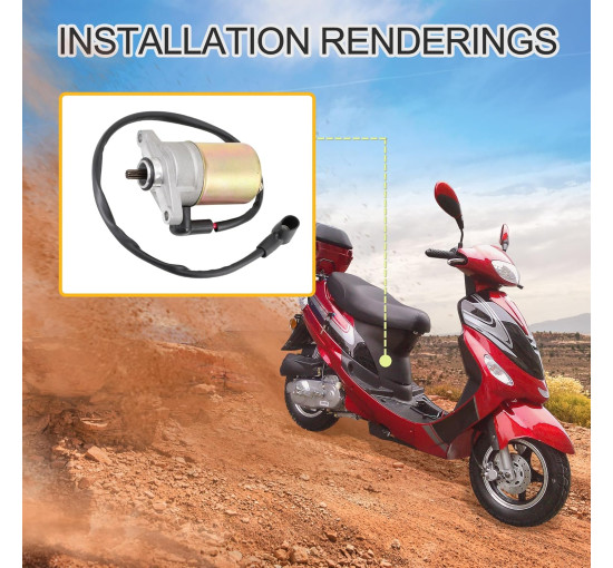 Мотоциклетний металевий двигун стартера GOOFIT HB09-172 заміна для GY6 48cc 50cc 80cc (4014)