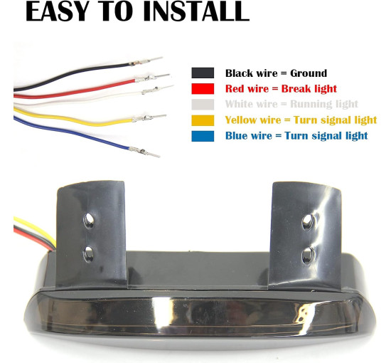 Мотоциклетний світлодіодний задній ліхтар JMTBNO KKEUJMEE091 для Sportster XL883N 1200N, чорний (4045)