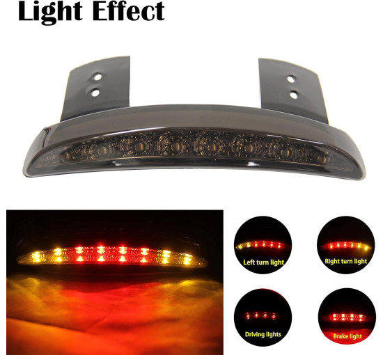 Мотоциклетний світлодіодний задній ліхтар JMTBNO KKEUJMEE091 для Sportster XL883N 1200N, чорний (4045)