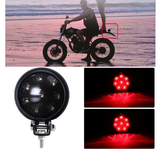 Мотоциклетний задній стоп-сигнал DREAMIZER сумісний з Chopper Bobber Cafe Racer Bike, 12V (2184)