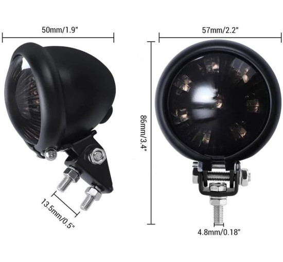 Мотоциклетний задній стоп-сигнал DREAMIZER сумісний з Chopper Bobber Cafe Racer Bike, 12V (2184)