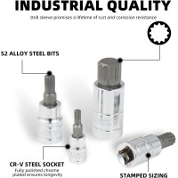 Набор торцевых ключей CCLIFE 5603 10 x XZN Torx M4-M18, S2 из легированной стали (0038)