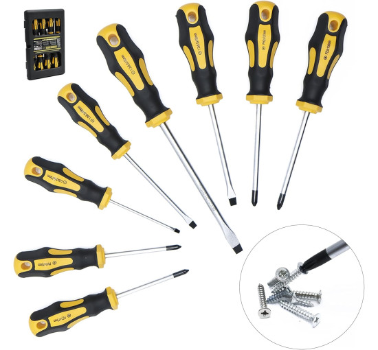 Набір викруток CCLIFE 5009 Набір магнітних викруток із 8 предметів, CR-V викрутки з футляром (0080)