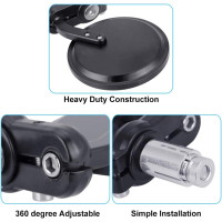 Набір із 2 круглих дзеркал заднього виду LYTIVAGEN ‎L-20201205 на кермо мотоцикла, чорний (4058)