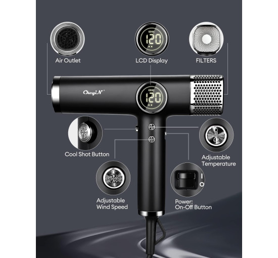 Малошумний фен CkeyiN MRD-3238 (my-2036)