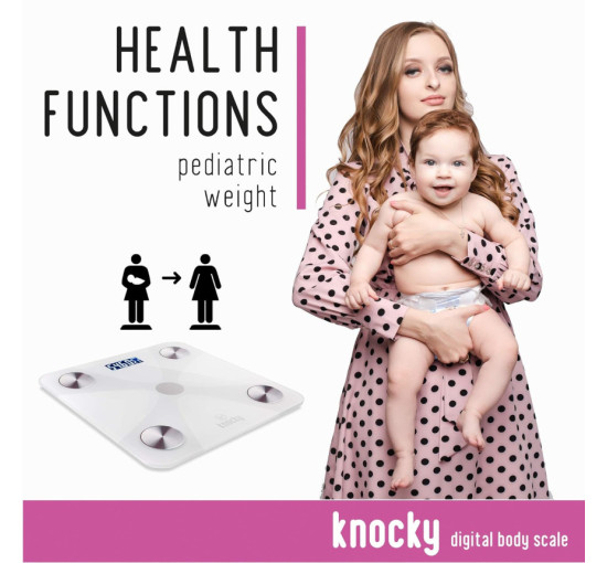 Цифрові смарт-ваги ІМТ KNOCKY WHITE (my-2061)