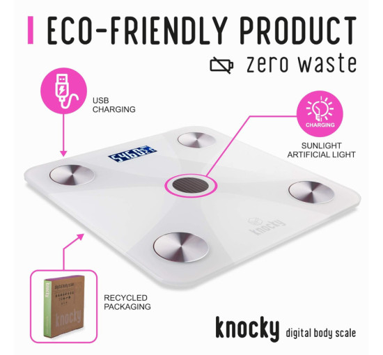 Цифрові смарт-ваги ІМТ KNOCKY WHITE (my-2061)