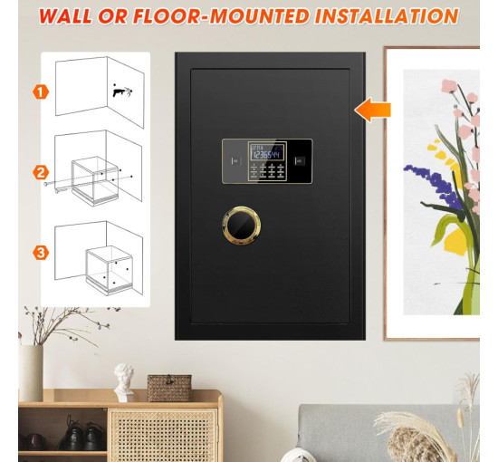 Цифровий домашній сейф Bukumo вогнестійкий, водонепроникний (my-3004)