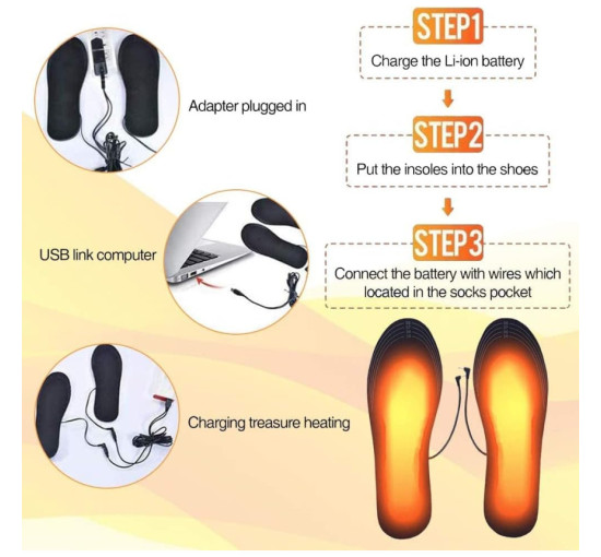 Устілки TUKNON із підігрівом для взуття USB (my-13006)