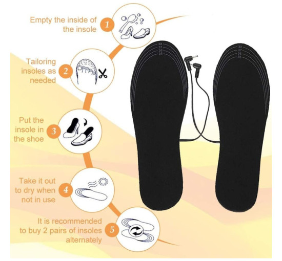 Устілки TUKNON із підігрівом для взуття USB (my-13006)