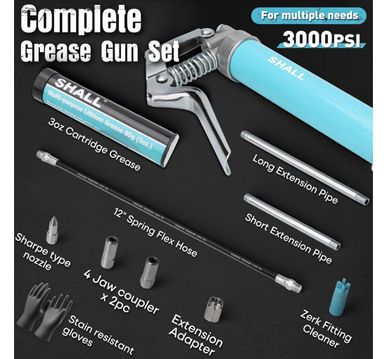 Пістолет для змащування SHALL Mini комплект мастильного шприца з пістолетною рукояткою (my-15193)