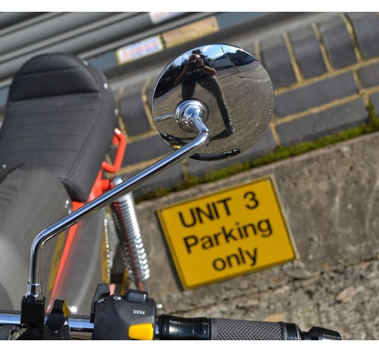 Пара круглих дзеркал Alchemy Parts 7501 для мопеда-скутера, хромовані (4034)