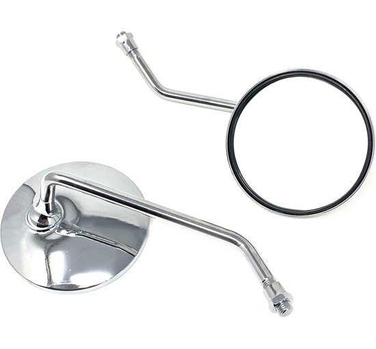 Пара круглих дзеркал Alchemy Parts 7501 для мопеда-скутера, хромовані (4034)